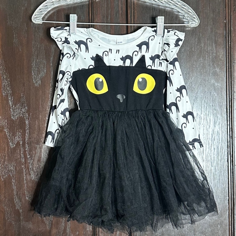 5/$25 😻 Black Cat Kids Dress - Picture 3 of 4